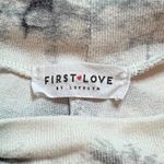 First Love Sweatshirt Womens L Oversized White Gray Abstract Tie Dye Dolman Photo 7