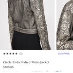 Free People Genuine Leather Charcoal Grey Moto Jacket RARE Photo 3