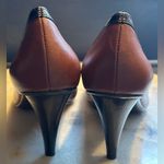 Calvin Klein  Business Formal Brown & Black Shoe Metal Buckle Peep Toe SZ… Photo 3