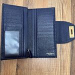 Salvatore Ferragamo Navy Blue Leather Wallet with Gold Accent Photo 3
