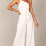Petal and Pup Leyton White One Shoulder Wide Leg Belted Jumpsuit 2 Photo 2