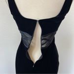 Betsy and Adam Vintage 90’s Solid Black Velvet Sleeveless Mesh Cut Out Sleeveless Bodycon Dress Photo 8