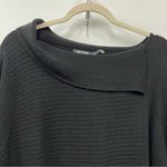 Nic+Zoe  xl Black Aysymetrical Neckline ribbed Sweater wool/laine angora blend Photo 7