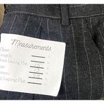 ZARA  Wool Blend Pin Striped Hi Rise Trouser Pants Pockets Buttons S Grey #3638 Photo 6