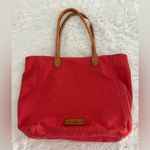 Lucky Brand ‎ Leather Floral Embossed Patch Canvas Tote bag Photo 3