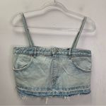 ZARA  NWOT Tank Top Blue Denim Women’s Cropped Spaghetti Strap Vacay Summer Sz Photo 2
