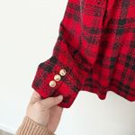 Charter Club [] Red Black Tartan Plaid Double Breasted Blazer Jacket Holiday 10 Photo 9