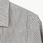 Sézane Tomboy Button Down Long Sleeve Shirt | Size US 6 (38) | Ecru/Blue Stripes Photo 10