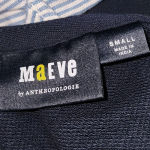Maeve  Anthropologie Womens Navy Blue Back Bowtie Flare‎ Sleeve Sweater Small Photo 3
