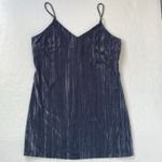 Elodie  V-Neck Velvet Cami Dress in Blue Slate Blueish Gray Large Photo 12