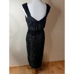 Saylor Black Farrah Velvet Animal Shimmer Sequins V-Neck Wrap Midi Dress MEDIUM Photo 5