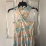 Davi & Dani  NEW NWT Peach Multicolor Floral Halter Neck Maxi Dress medium Photo 4