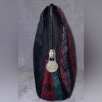 Oscar de la Renta  Vintage Makeup Toiletry Bag Maroon/Green/Gold Tapestry Print Photo 4