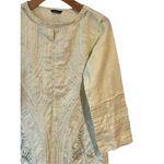 Sapphire Kurta Womens XS Yellow Embroidered Cotton Blouse Long Sleeve Party Wear Photo 2