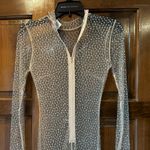 Hot Miami Styles  HMS Sheer Embellished Maxi Dress Cover Up In Nude Size Small Photo 4