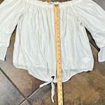 EXPRESS  Elastic Neck Off The Shoulders Bell Short Sleeve Blouse Large Photo 6