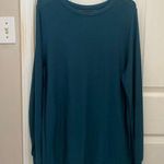 Chaser Tunic Length Zip Back Crewneck Sweatshirt in Teal Photo 0