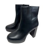 Alfani Boots Size 10 Black Almond Toe Faux Leather High Heel Side Zip NEW Photo 0
