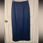 Patra vintage Elegant Navy Blue Skirt Suit with Sheer Sleeves size 12 Photo 3