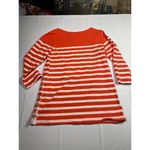 Maeve orange and White Striped 3/4 Sleeve Top Casual Nautical Style XS Photo 4