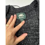 Roots Black Marled Knit Open Front Cardigan Sweater Pockets Size S Photo 1