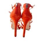 BCBGeneration Y2K VTG Montie Orange Suede Strappy Platform Stiletto Heels Sandal Photo 6
