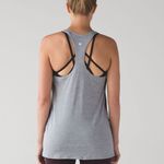 Lululemon Mini Stripe Hearthered Arctic Grey White Yogi Racerback IV Tank Top Photo 2