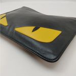 Fendi Monster Black Leather Clutch with COA Photo 7