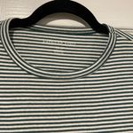 American Eagle Size S Green White Stripe Short Sleeve Crew Neck Crop Top Stretch Photo 3