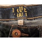 True Craft Denim Shorts Distressed Dark Wash Cuffed Hem Casual Size 10 Photo 1