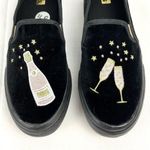 Keds Black Velvet Cheers Sneakers Slip-On Double Decker Shoes New Sz 9.5 NYE Photo 3