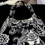 Vera Bradley  MIDNIGHT PAISLEY DESIGN Floral Black and White Women's PURSE Photo 0