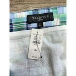 Talbots Madras Plaid Patchwork Mini Skirt Size 16P Petite Preppy Blue Golf NWT Photo 3