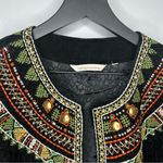 Soft Surroundings  Threads of Life Black Bolero Jacket Beaded Quilted Velvet Photo 3