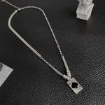 Titanium Steel Poker Card Pendant Necklace for Men Women,Punk Hip Hop Necklace Silver Photo 0