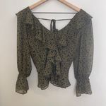 MISA Los Angeles - Lilyanna Top Green Ruffle Blouse Photo 1