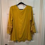 Cato Est. 1946 Blouse Plus Size 18/20W Lightweight Crochet Trim Gold Tunic Photo 3