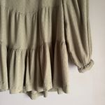 American Eagle  Long Sleeve Olive Baby Doll Open Button Back Lightweight Size XS Photo 4