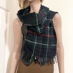 Vintage HARRODS Knights Bridge Blue Plaid 100% Lambswool Scarf Made in Scotland Photo 2