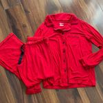 Gillian and OMalley Modal Tuxedo Men’s Style Pajama Set Button Down Red Photo 0