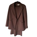 Good American Brown Double Breasted Scuba Suit Blazer and Slacks Size 3 (L) Photo 1