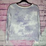 Splendid PURPLE WHITE TIE DYE WAFFLE KNIT LOUNGE SWEATSHIRT S Photo 0