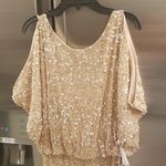 Aidan Mattox ππ Cold Shoulder Sequin Mini Dress Cocktail Dress Light Gold 6 NWT Photo 7