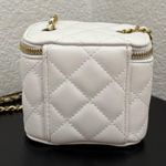 Unbranded Ivory White Quilted Faux Leather Chain Mini Bag Photo 2