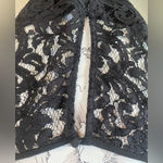 White House | Black Market WHBM black dress with lace‎ detail. Photo 8