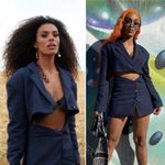 Jacquemus NWT  Arles Mini Cutout Blazer Dress Linen Dark Blue Size 34 (2 US) Photo 8