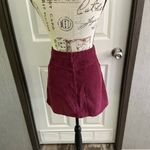 Topshop  Moto Burgundy Mini Skirt with Front Zipper Size 10 Photo 4