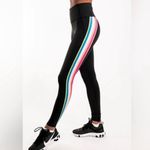IVL Collective Women's High Waisted Rainbow Striped Leggings Size 10 Black Photo 1