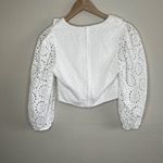 Lilly Pulitzer  Roca Resort White Eyelet Lace Long Sleeve Cropped Top 0 Photo 5