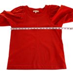 Madewell  Puff Sleeve Cotton Crewneck Tee Shirt Bright Flame Women’s Size XXS NWT Photo 3